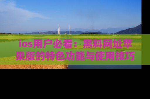 ios用户必看：黑料网址苹果版的特色功能与使用技巧详解