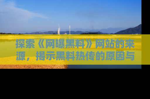 探索《网曝黑料》网站的来源，揭示黑料热传的原因与影响